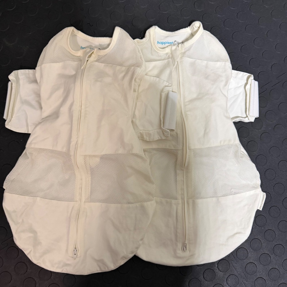 Happiest Baby SNOO Sack 2PK Ivory Organic Cotton Mesh Swaddle Sleep Sack Small